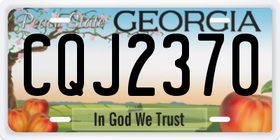 GA license plate CQJ2370