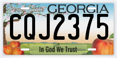 GA license plate CQJ2375