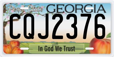 GA license plate CQJ2376