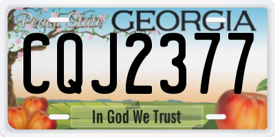 GA license plate CQJ2377