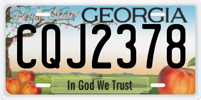 GA license plate CQJ2378