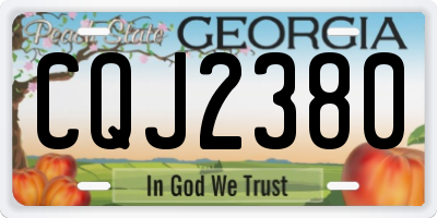 GA license plate CQJ2380