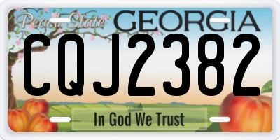 GA license plate CQJ2382