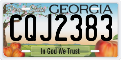 GA license plate CQJ2383