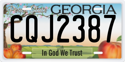 GA license plate CQJ2387
