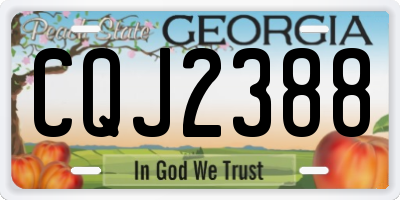 GA license plate CQJ2388