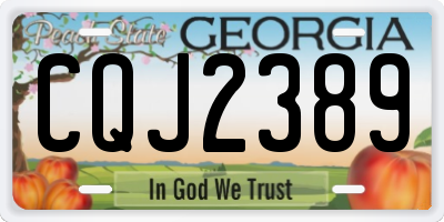 GA license plate CQJ2389