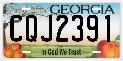 GA license plate CQJ2391