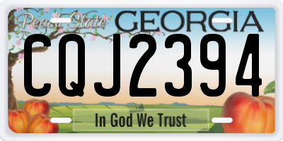 GA license plate CQJ2394