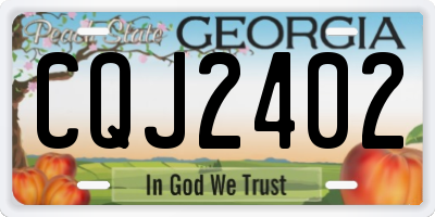 GA license plate CQJ2402