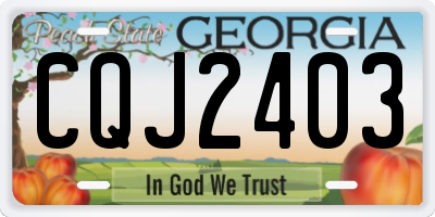 GA license plate CQJ2403