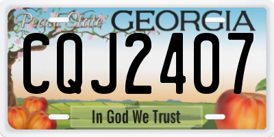 GA license plate CQJ2407