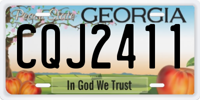 GA license plate CQJ2411