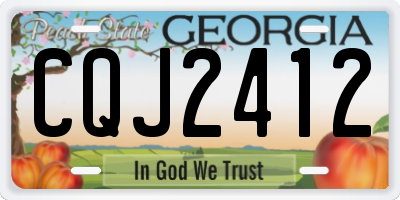 GA license plate CQJ2412