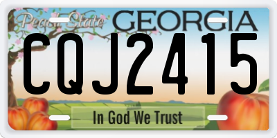 GA license plate CQJ2415