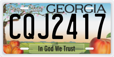 GA license plate CQJ2417