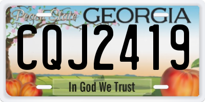 GA license plate CQJ2419