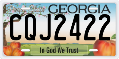 GA license plate CQJ2422