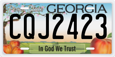 GA license plate CQJ2423