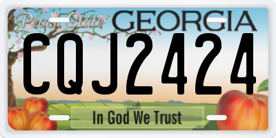 GA license plate CQJ2424