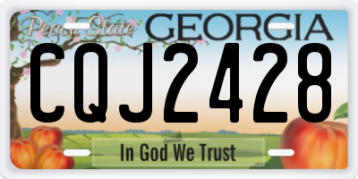 GA license plate CQJ2428
