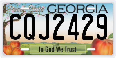 GA license plate CQJ2429