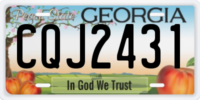 GA license plate CQJ2431