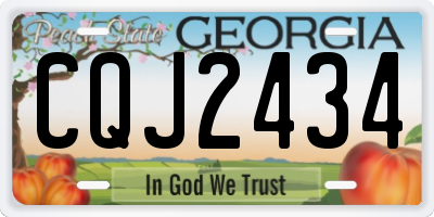 GA license plate CQJ2434
