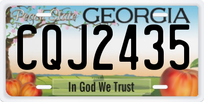 GA license plate CQJ2435