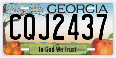 GA license plate CQJ2437