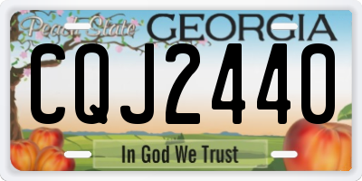 GA license plate CQJ2440