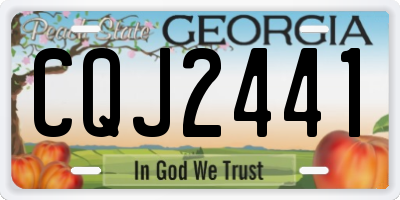 GA license plate CQJ2441