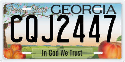 GA license plate CQJ2447