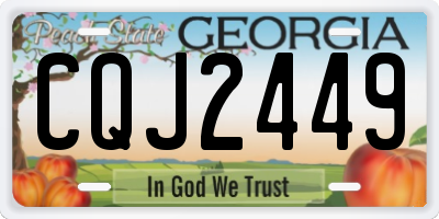 GA license plate CQJ2449