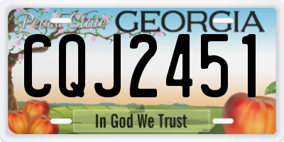 GA license plate CQJ2451