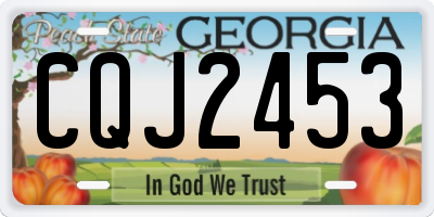 GA license plate CQJ2453