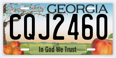 GA license plate CQJ2460