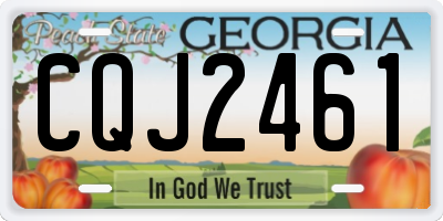 GA license plate CQJ2461