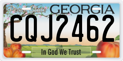 GA license plate CQJ2462