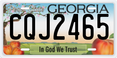 GA license plate CQJ2465