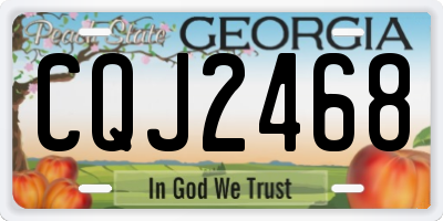 GA license plate CQJ2468