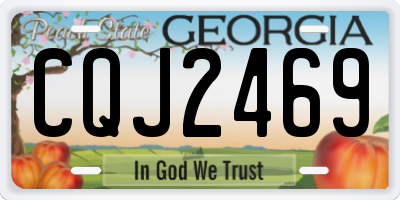 GA license plate CQJ2469