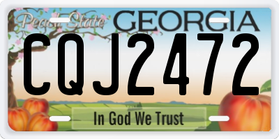 GA license plate CQJ2472