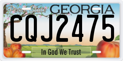 GA license plate CQJ2475