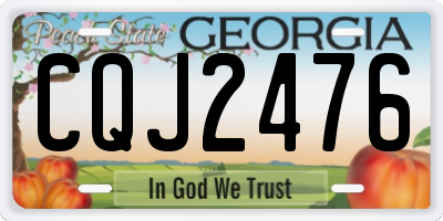 GA license plate CQJ2476