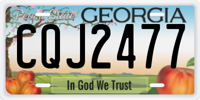 GA license plate CQJ2477