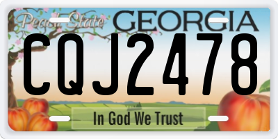 GA license plate CQJ2478