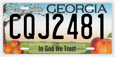 GA license plate CQJ2481