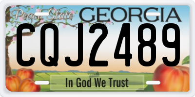 GA license plate CQJ2489