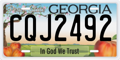 GA license plate CQJ2492